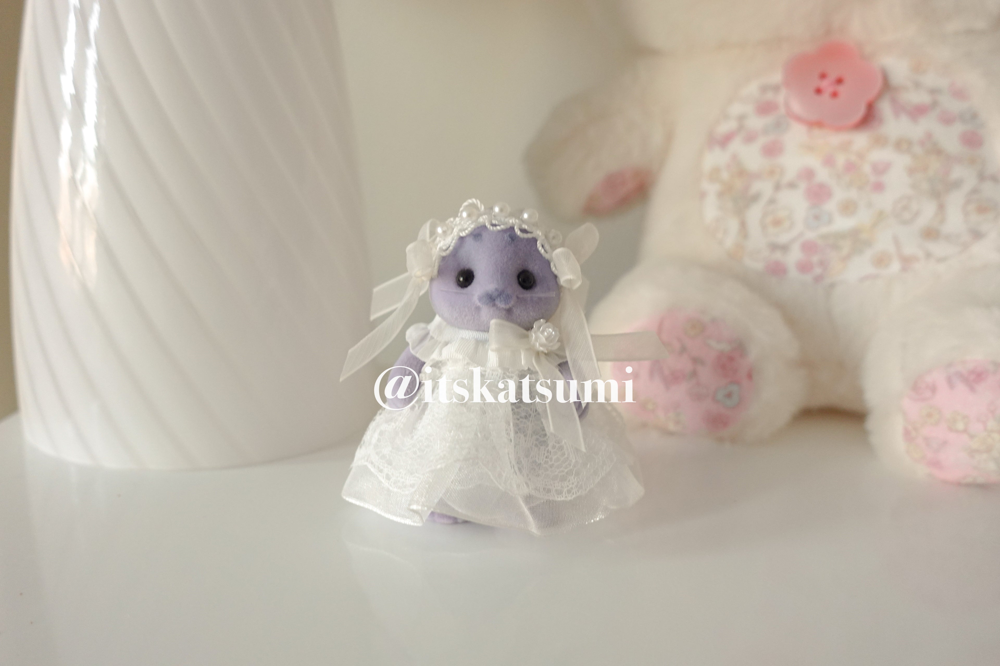 Real Calico Critter / Sylvanian Families ♡ Adult Seal in a Kawaii Lolita Dress