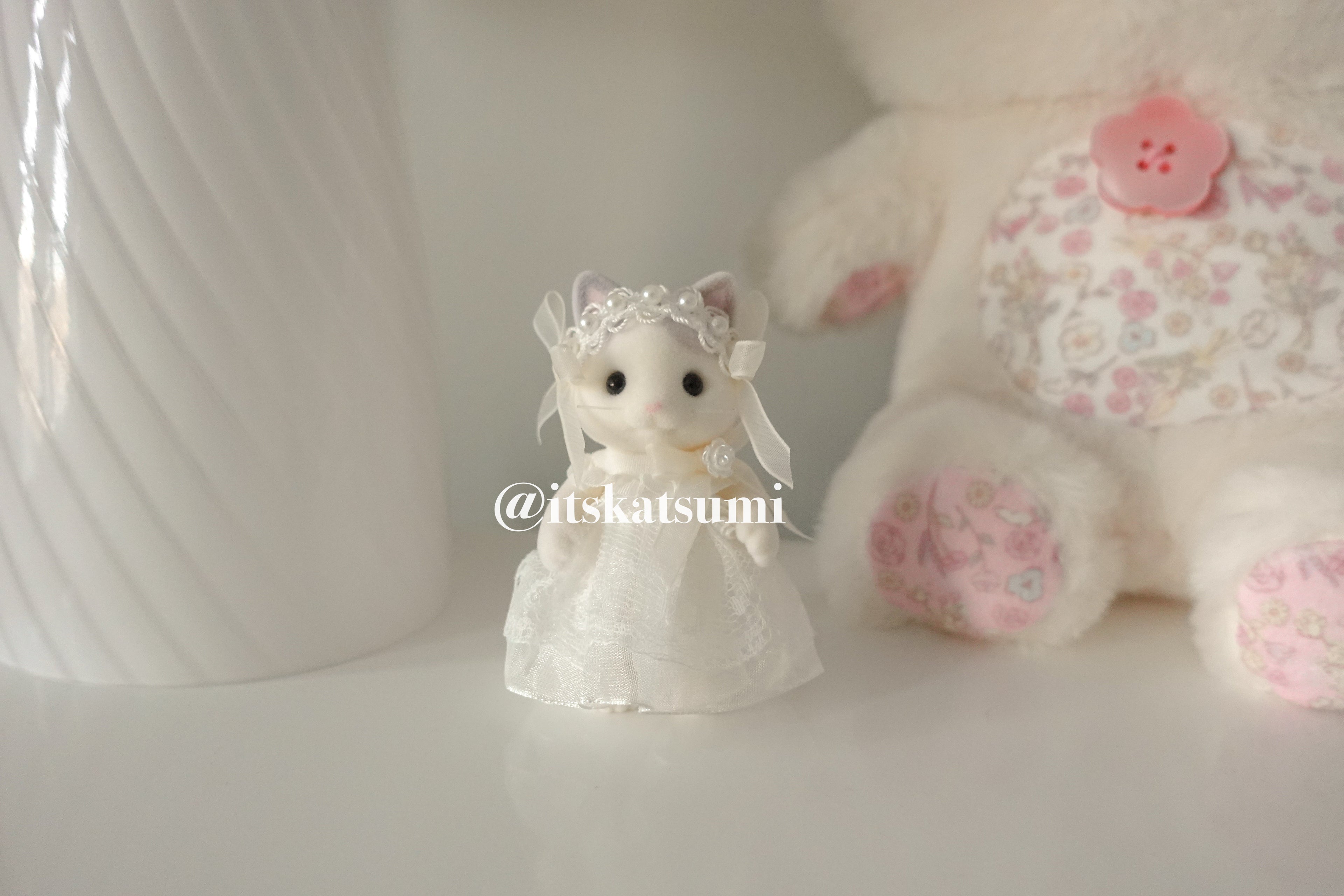 Real Calico Critter / Sylvanian Families ♡ Adult Latte Cat in a Kawaii Lolita Dress
