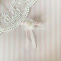 Kawaii Handmade Bow Hair Clip with Embroidered Flower ♡