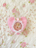 Pink Polkadot Heart Trinket Zipper Keychain Pouch