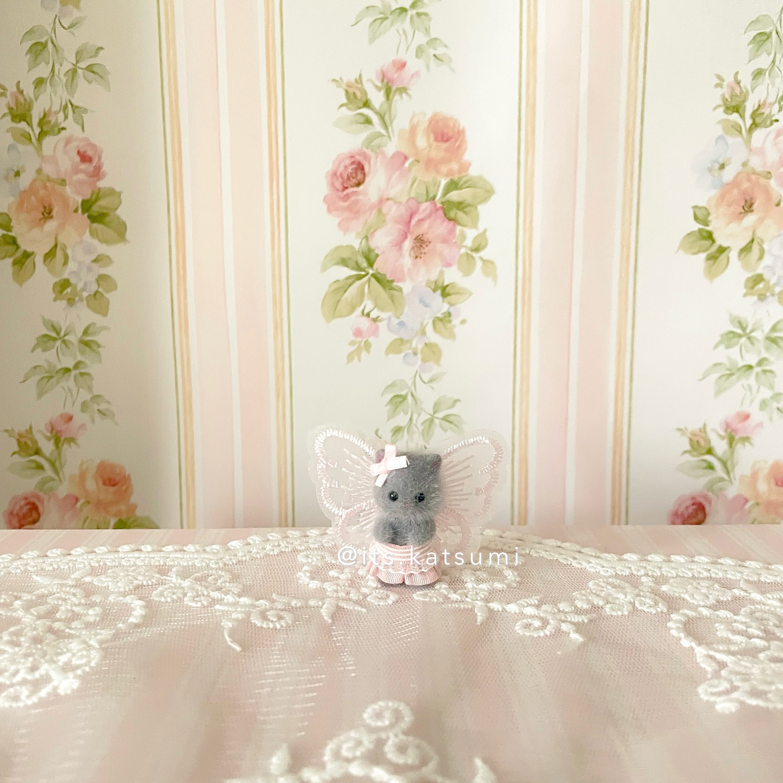Real Calico Critter / Sylvanian Families ♡ Infant Grey Persian Cat in a Kawaii Fairy Outfit