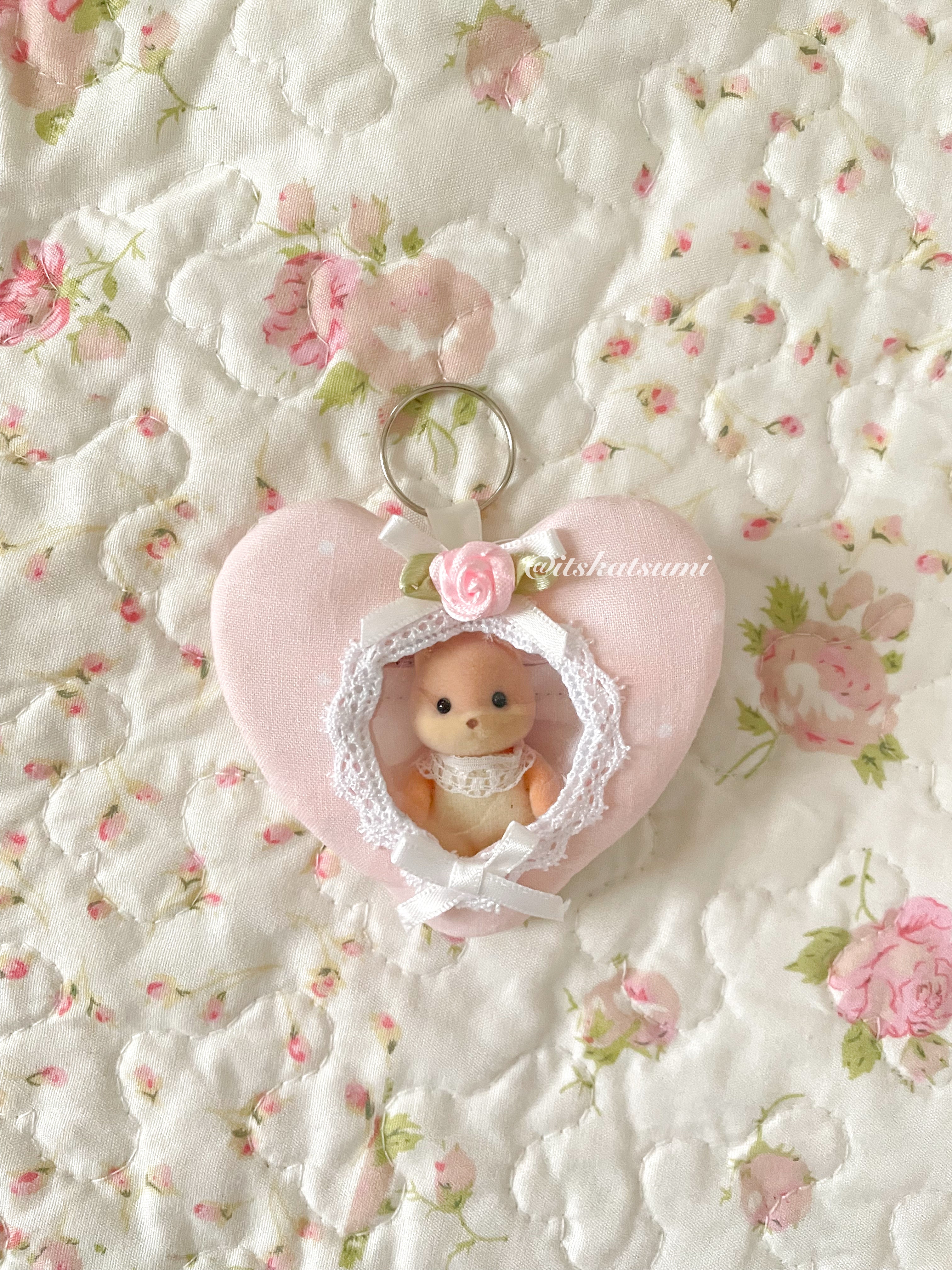 Heart Zipper Trinket Keychain Pouch
