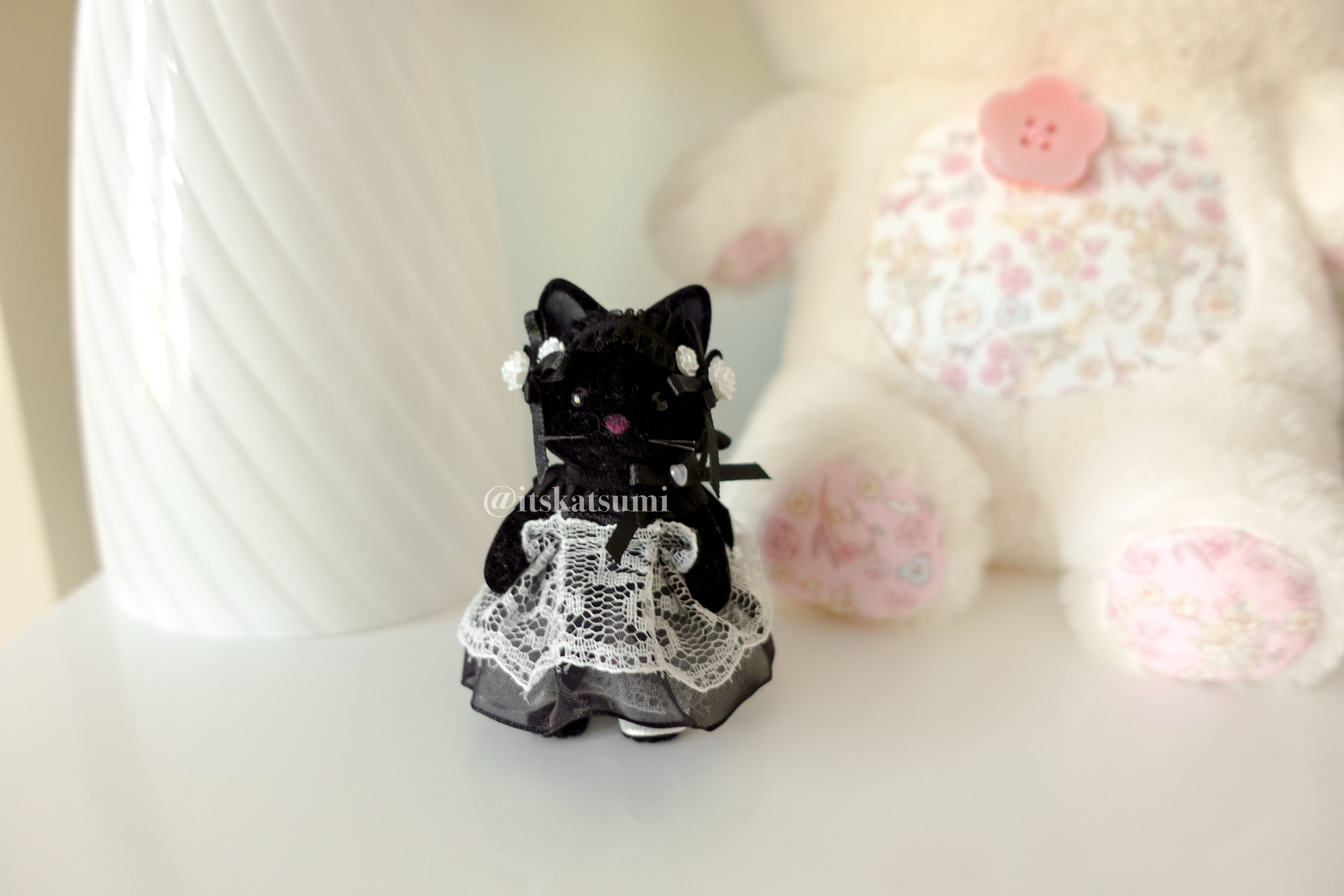 Real Calico Critter / Sylvanian Families ♡ Adult Black Cat in a Kawaii Gothic Lolita Dress