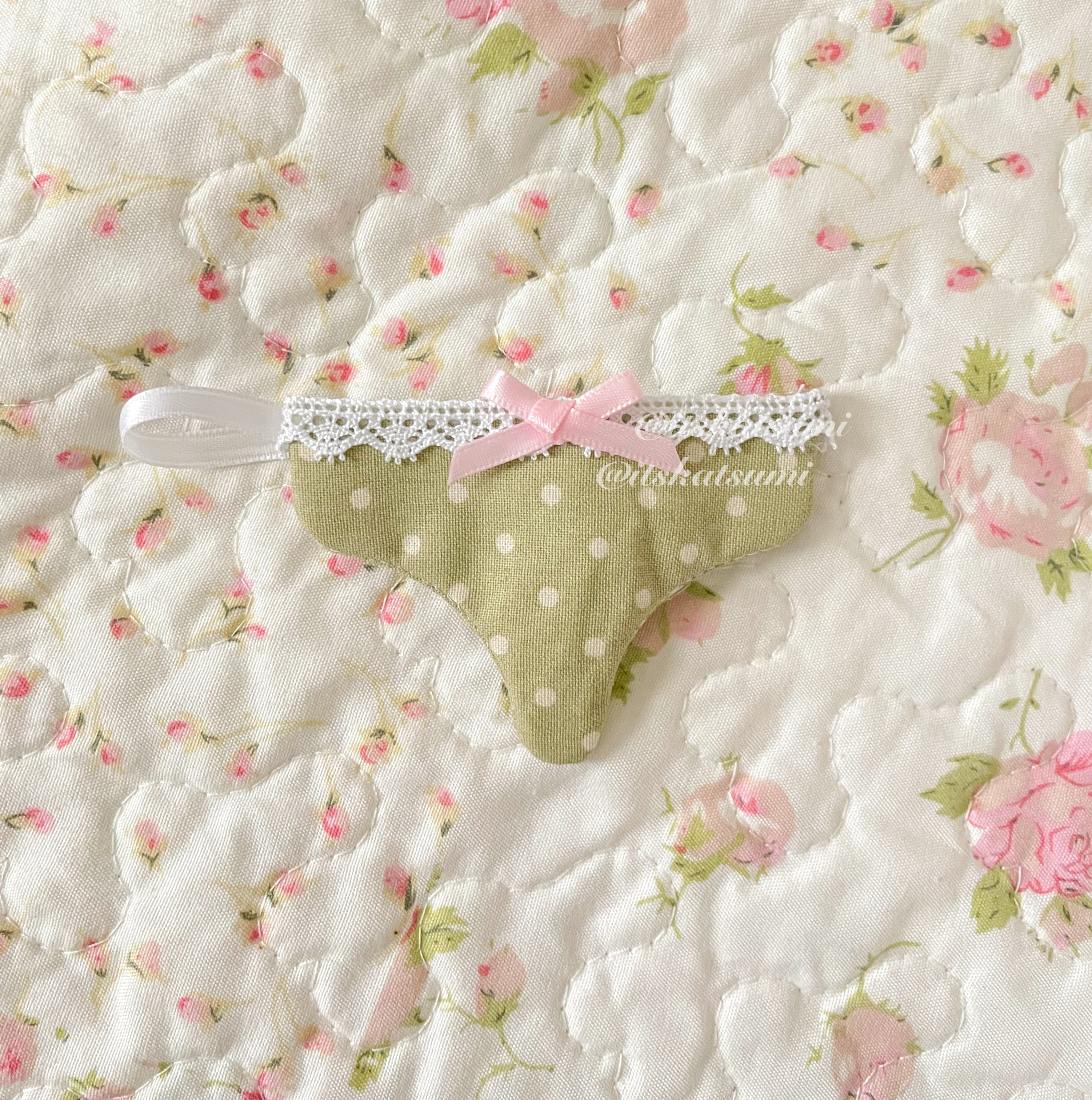 Green Polkadot Panty / Underwear Keychain