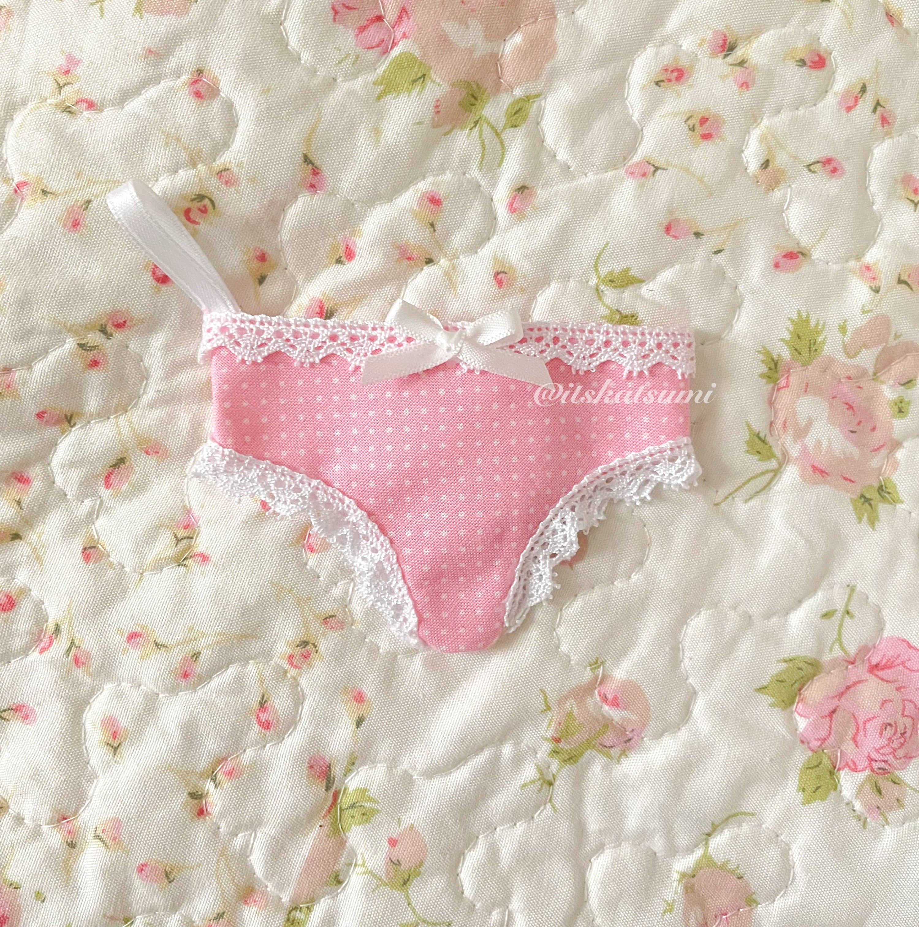 Pink Polkadot Panty / Underwear Keychain