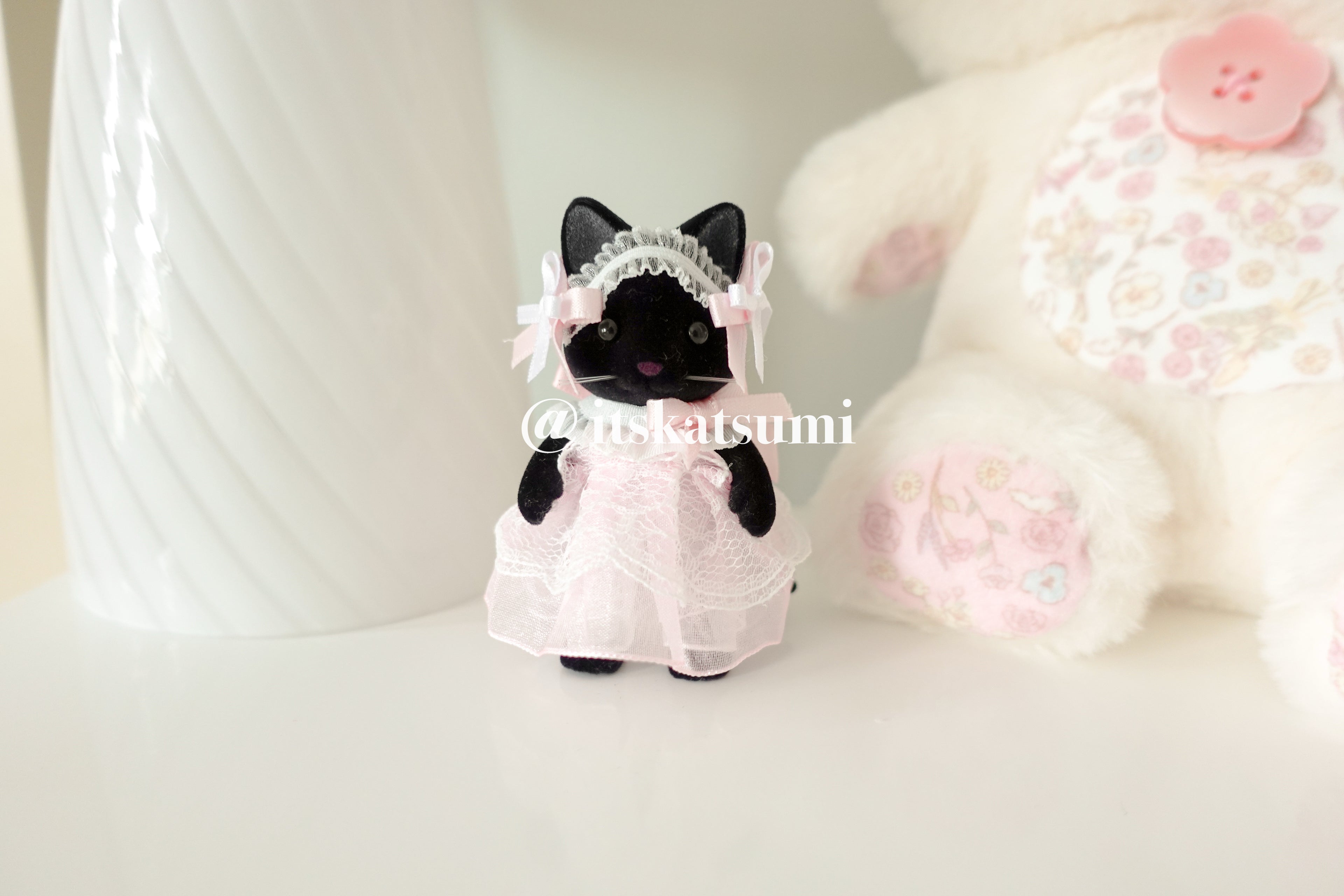 Real Calico Critter / Sylvanian Families ♡ Adult Black Cat in a Kawaii Lolita Dress